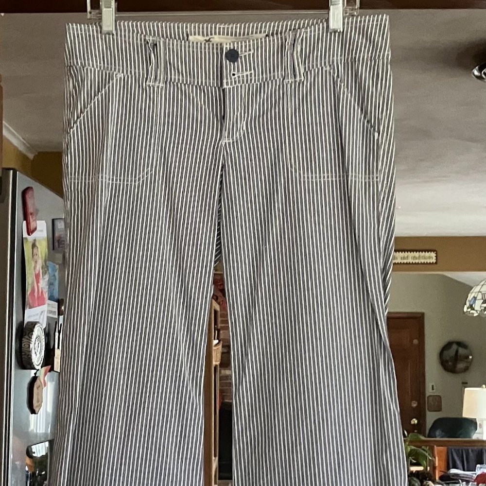 Hollister Wide-legged slacks, blue/white striped, Size 7